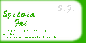 szilvia fai business card